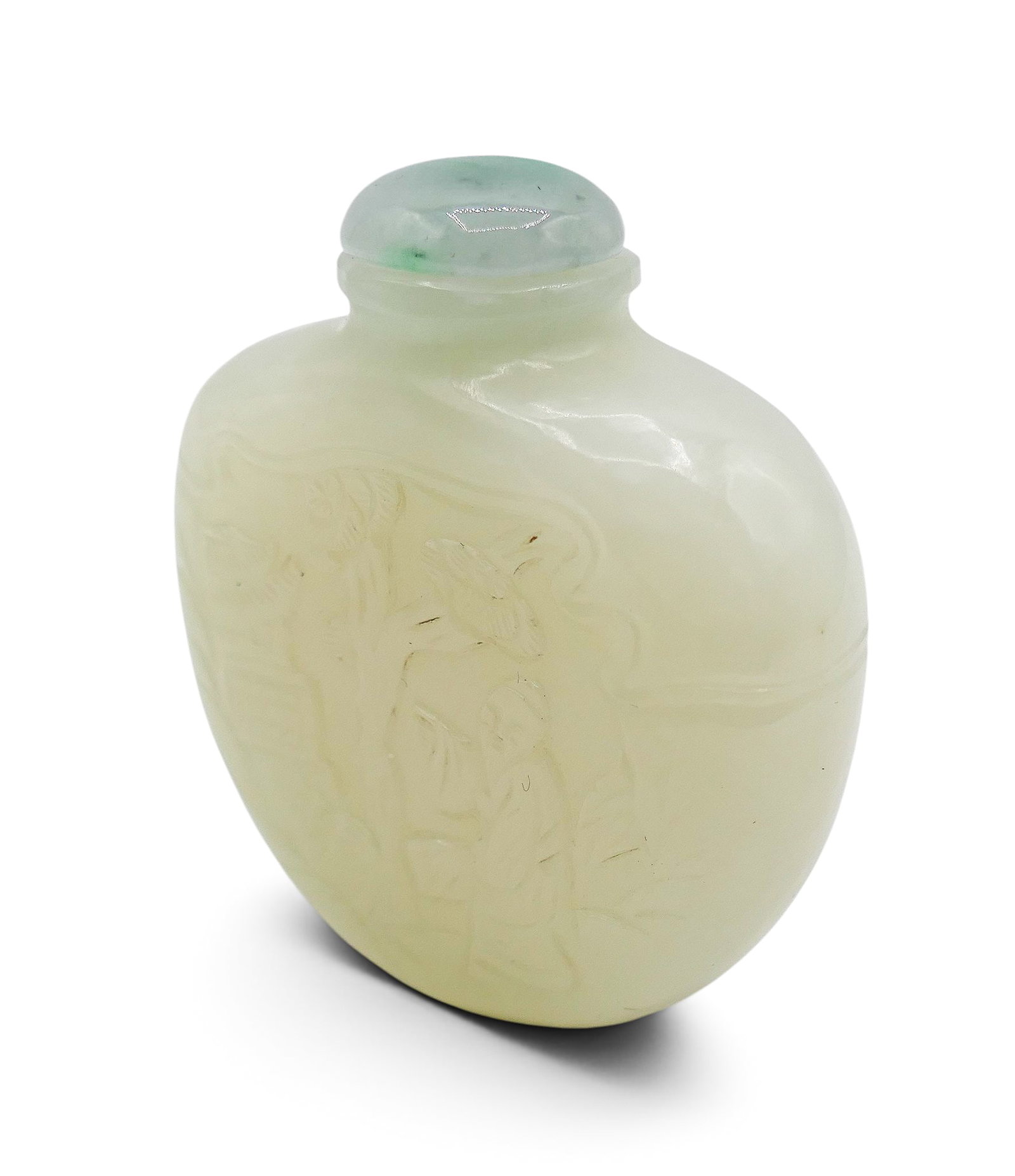 Old Chinese Carved Jade Snuff Bottle - 2