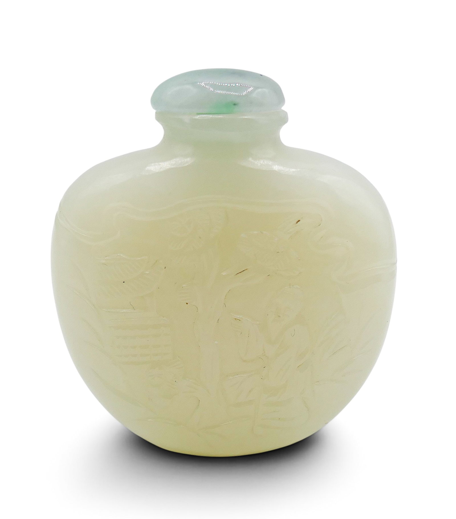Old Chinese Carved Jade Snuff Bottle - 3