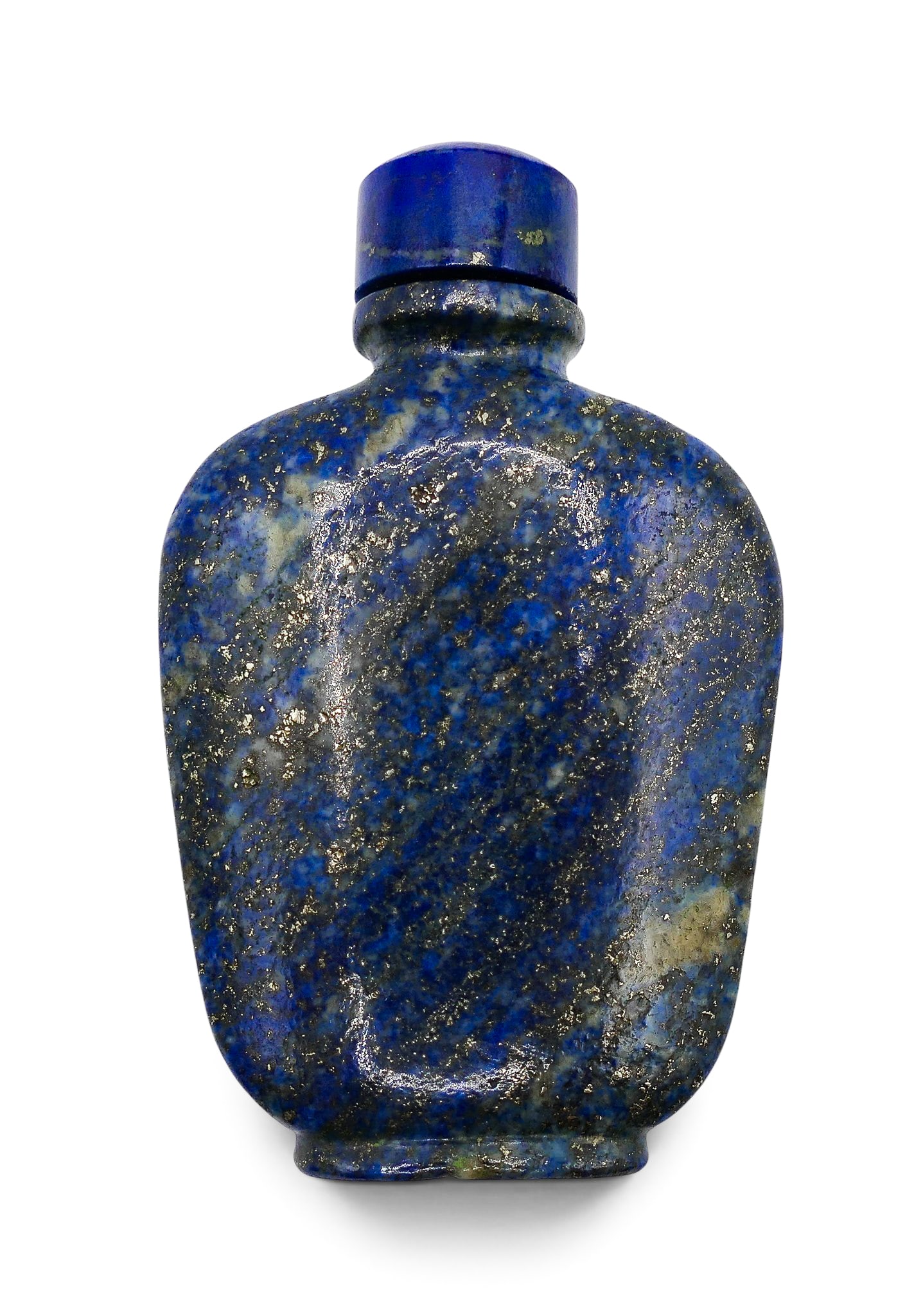 Chinese Carved Lapis with Pyrite Snuff Bottle (1 of 4)