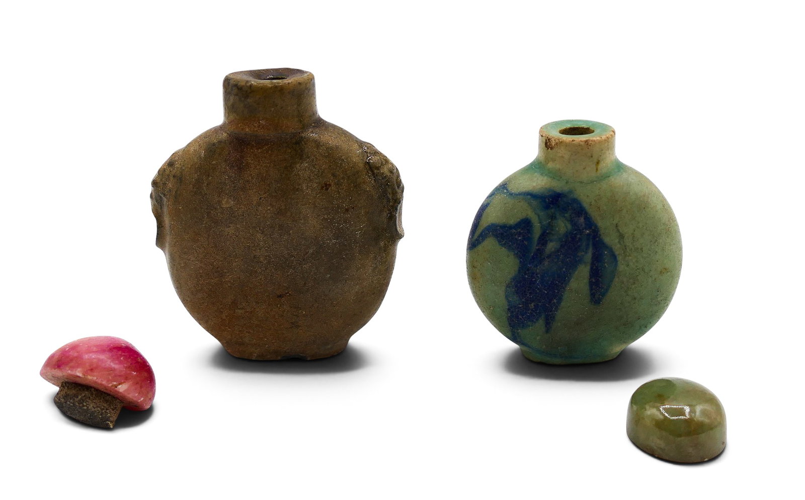 2pc Old Chinese Ceramic Snuff Bottles (1 of 4)