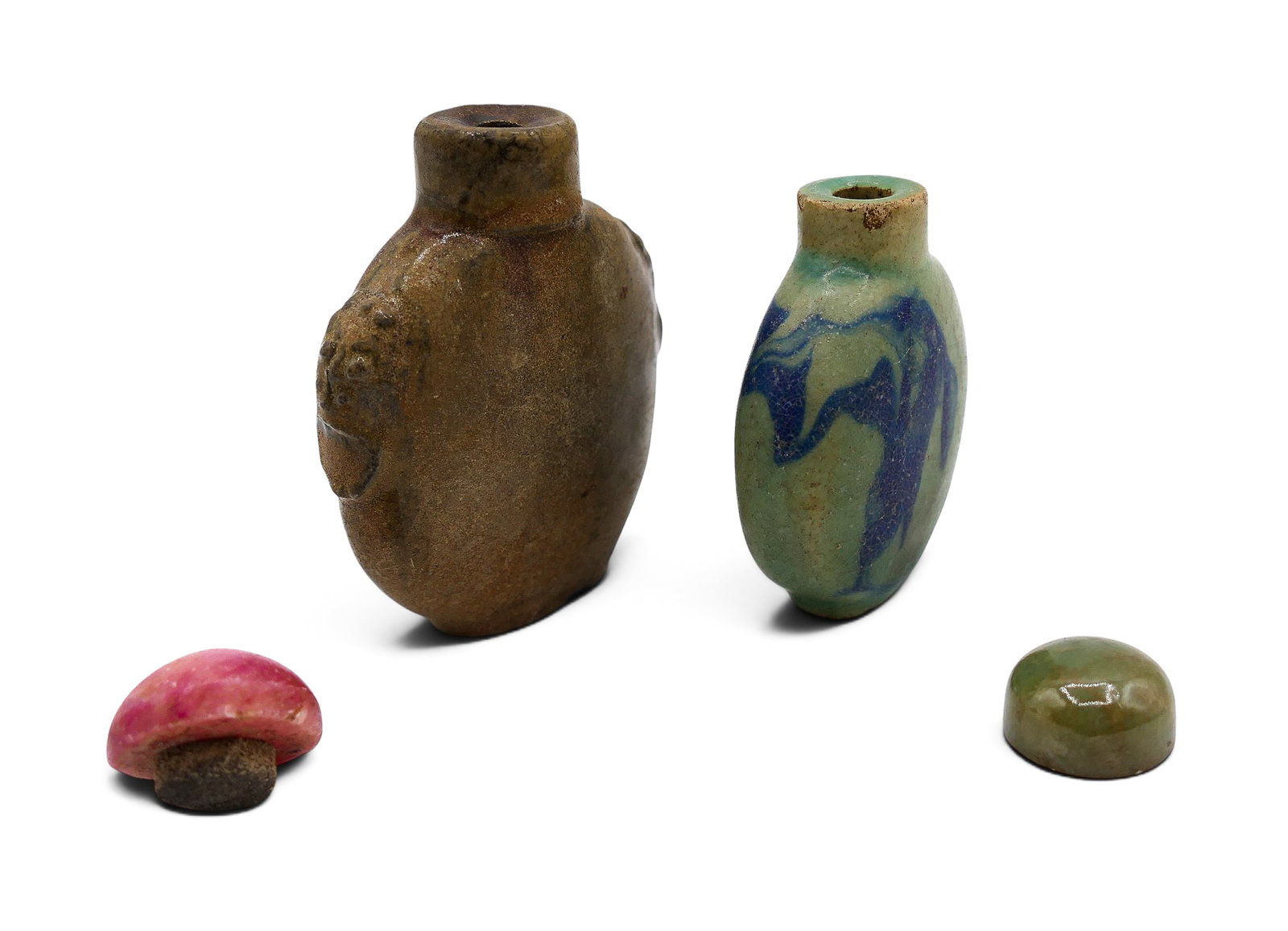 2pc Old Chinese Ceramic Snuff Bottles - 2