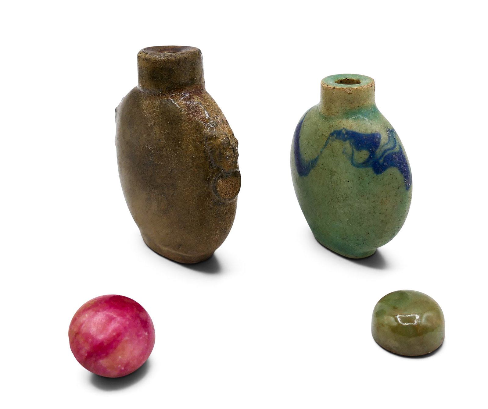 2pc Old Chinese Ceramic Snuff Bottles - 3