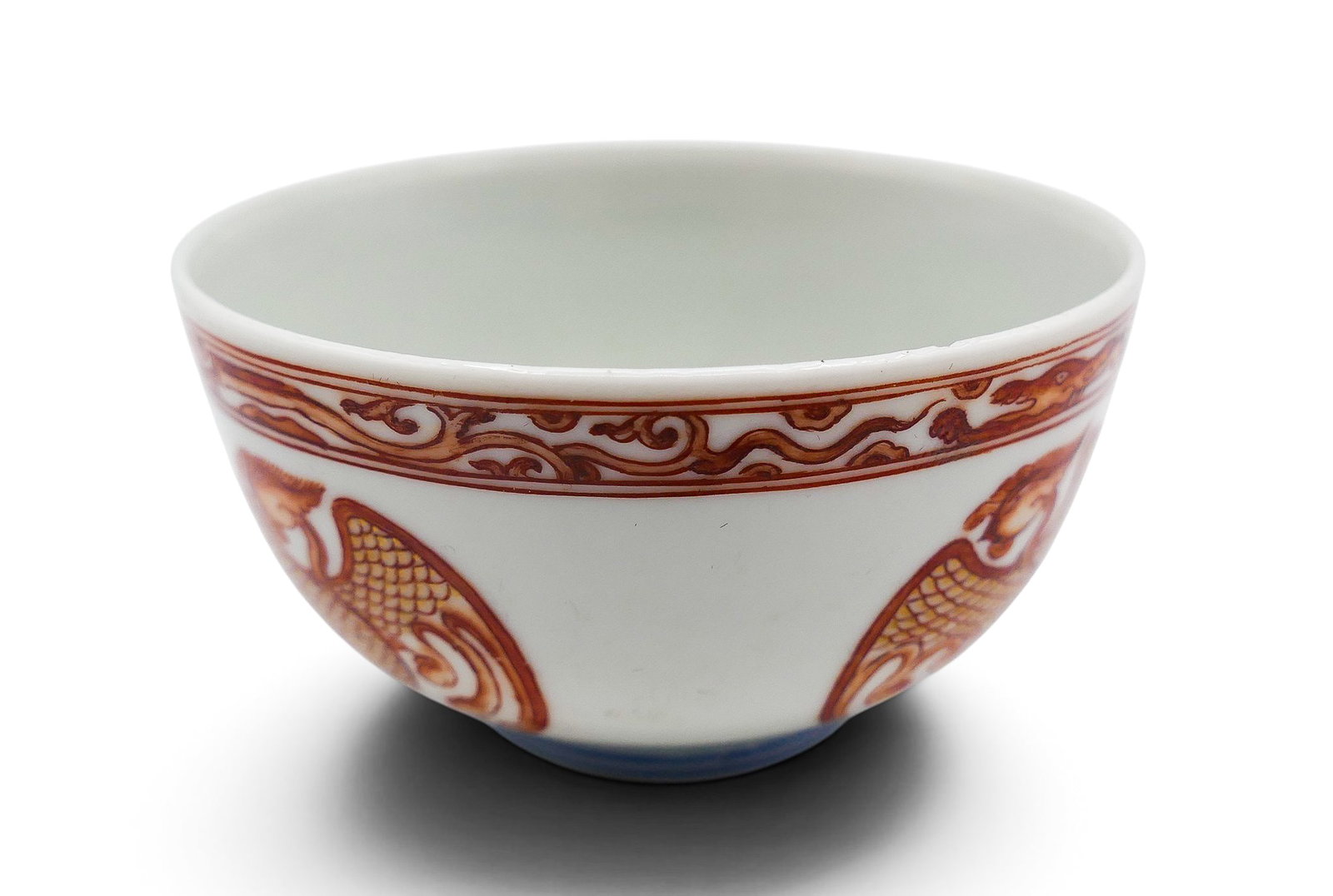 Fine Chinese Red Phoenix Porcelain Tea Cup - 2