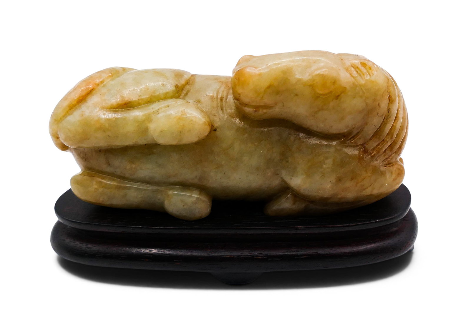 Old Chinese Jade Recumbent Horse on Stand (1 of 4)