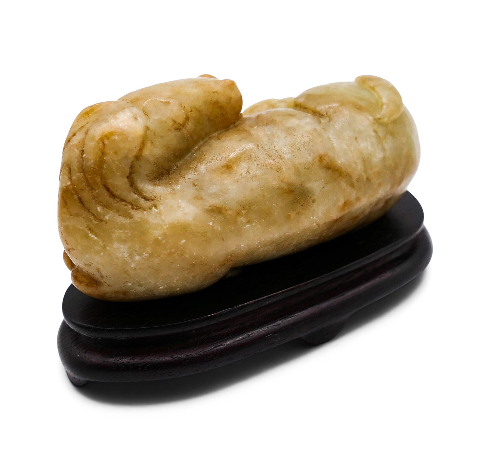 Old Chinese Jade Recumbent Horse on Stand - 3