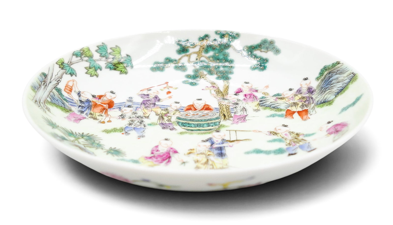 Fine Chinese Famille Rose Porcelain Children Dish - 2