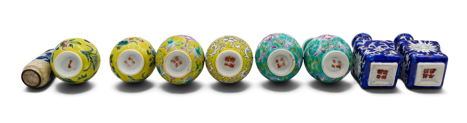 9pc Old Chinese Porcelain Miniature Vases - 3