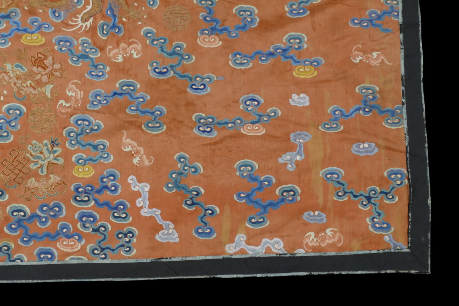 Antique Chinese Silk Embroidered Imperial Dragon Robe Panel - 3