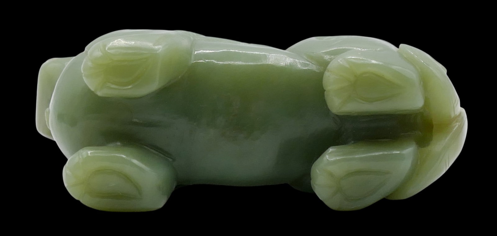 Old Chinese Carved Jade Pixiu Beast on Stand - 4