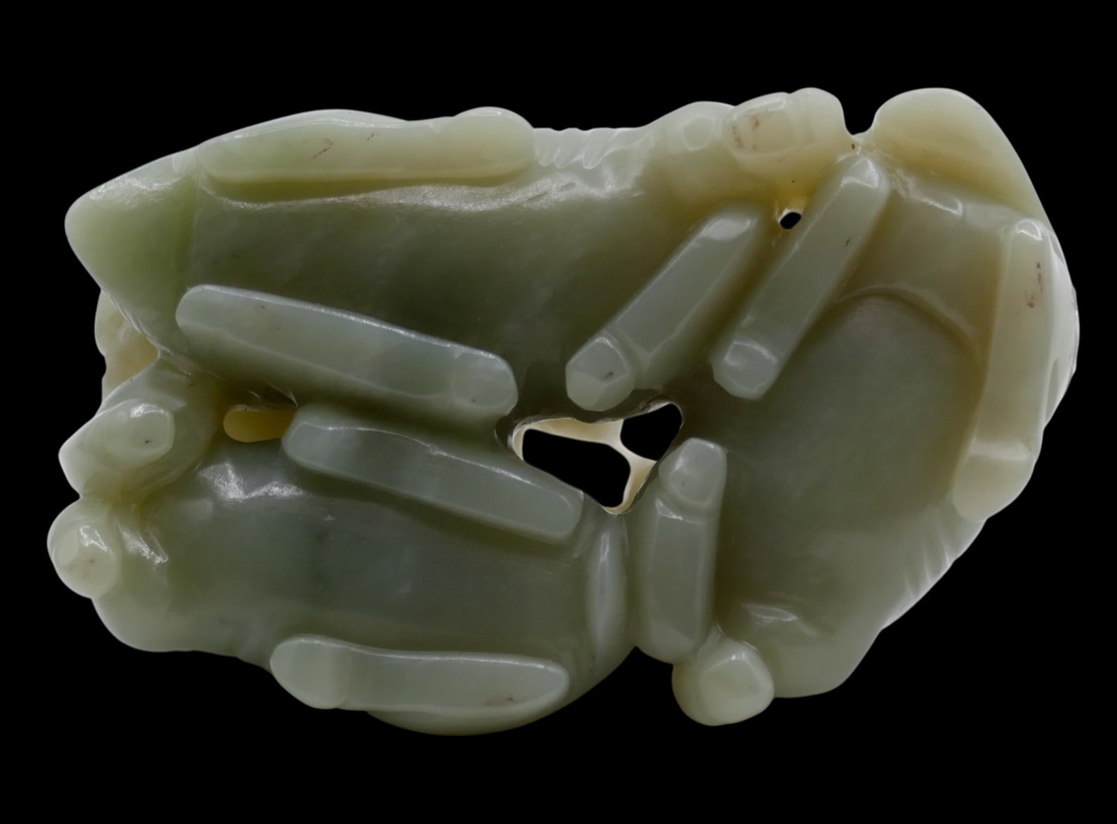 Old Chinese Carved Jade Ram Figure Group on Stand - 5
