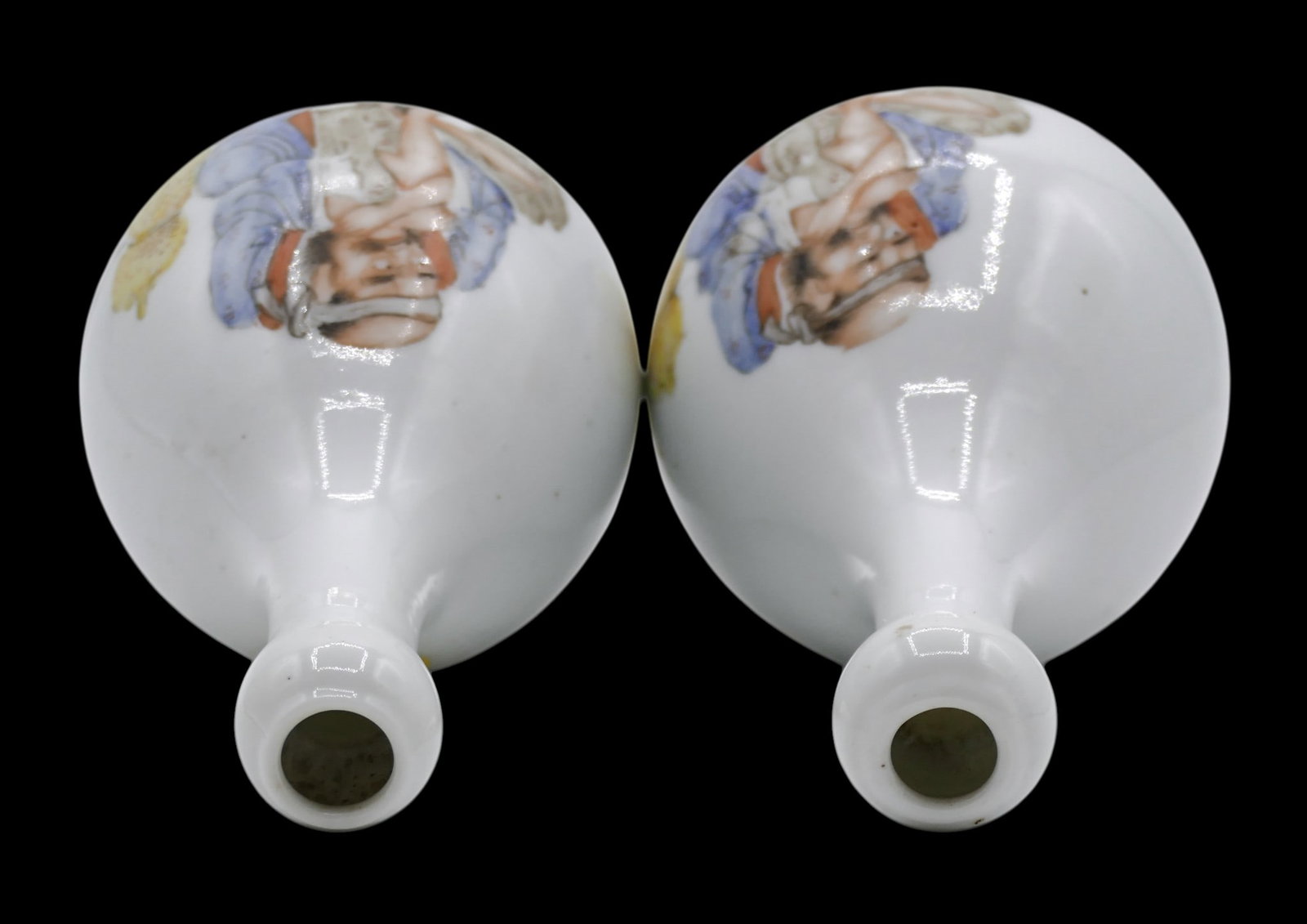 Pair Chinese Republic Porcelain Small Garlic Vases - 4
