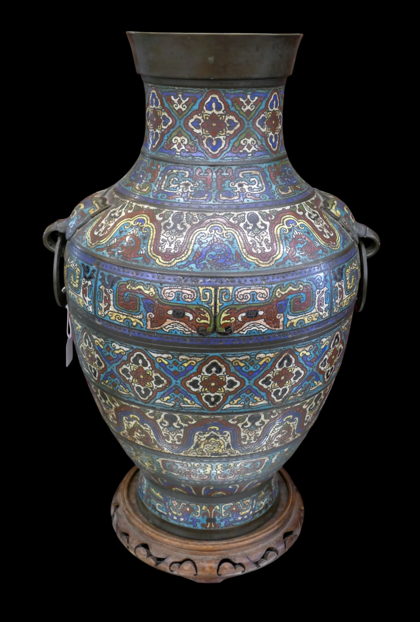 Impressive Japanese Champleve Large Bronze Archaic Vessel - 2