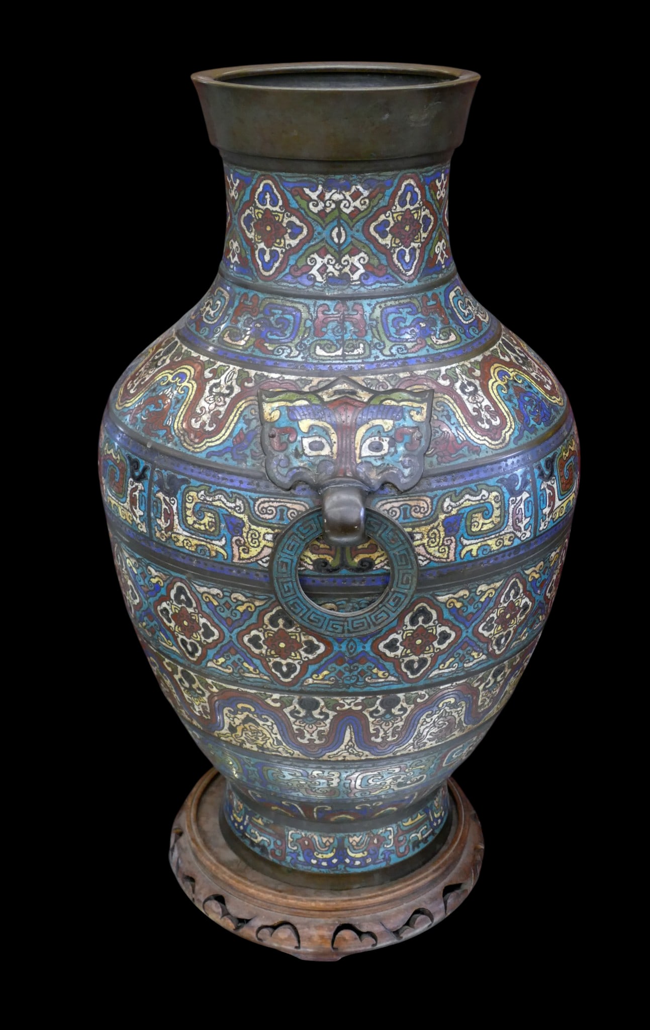 Impressive Japanese Champleve Large Bronze Archaic Vessel - 3
