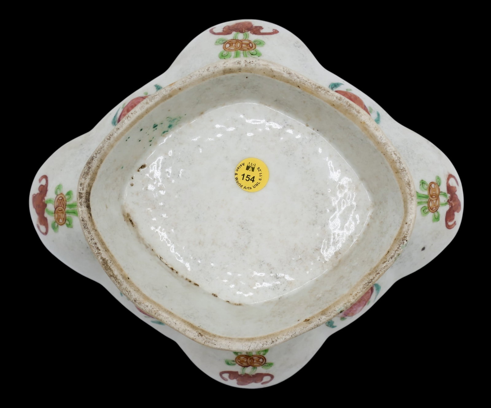 Antique Chinese Porcelain Quatrefoil Pedestal Dish - 3