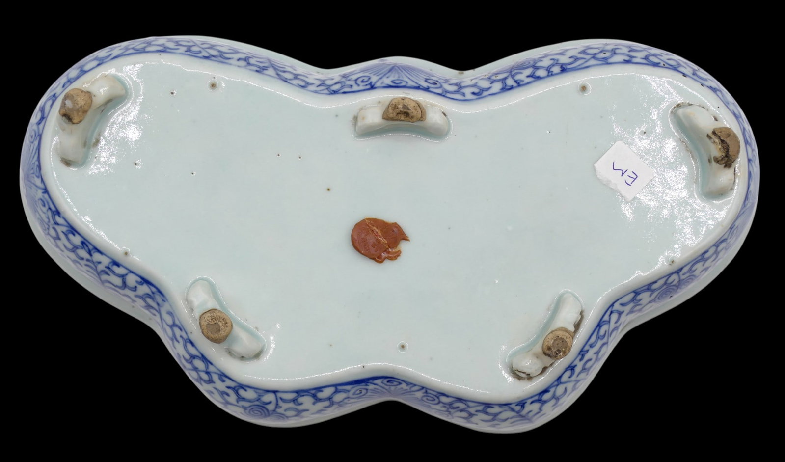 Antique Chinese Blue and White Butterfly Form Bulb Planter - 2