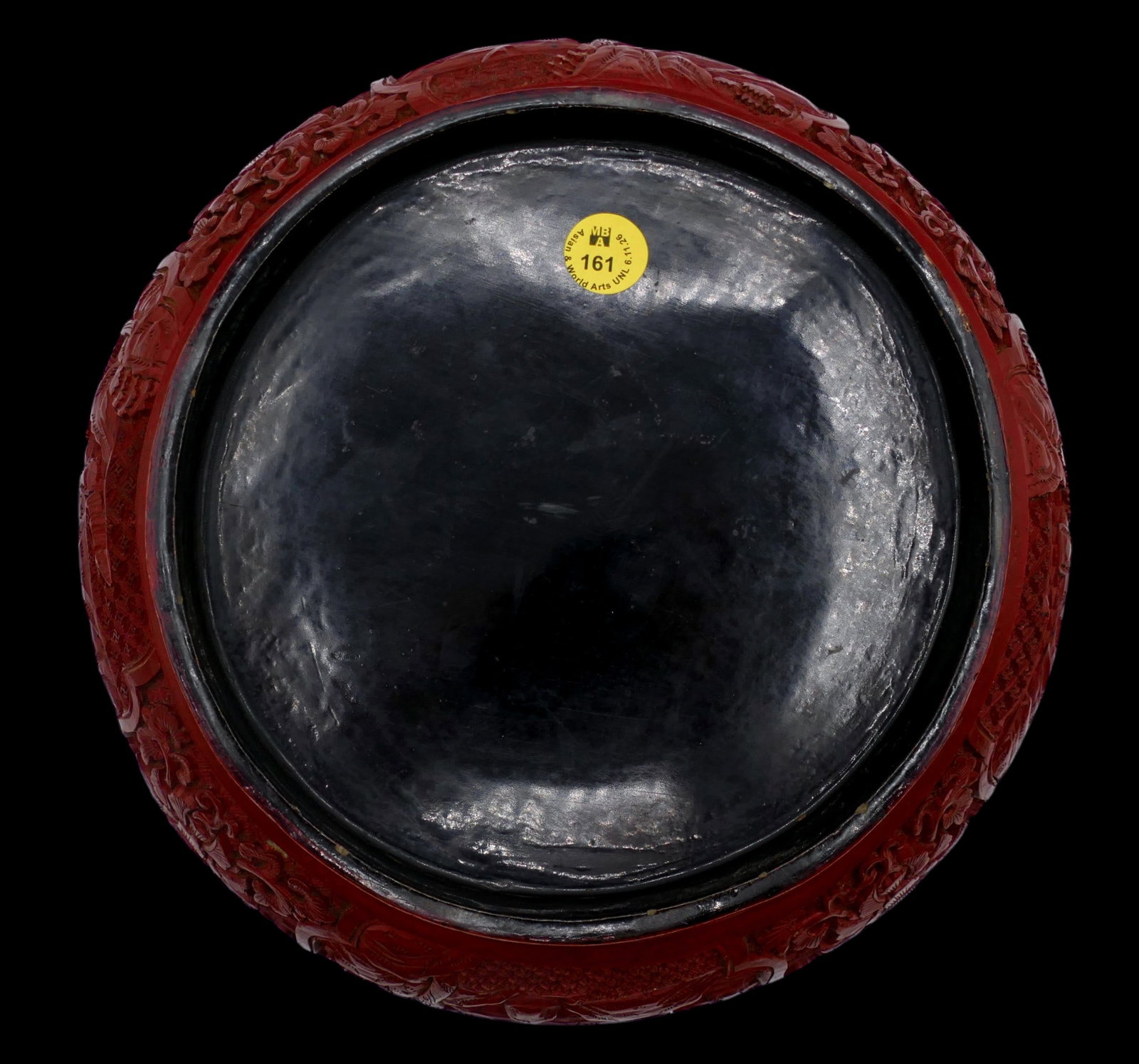 Antique Chinese Cinnabar Lacquer Round Box - 6