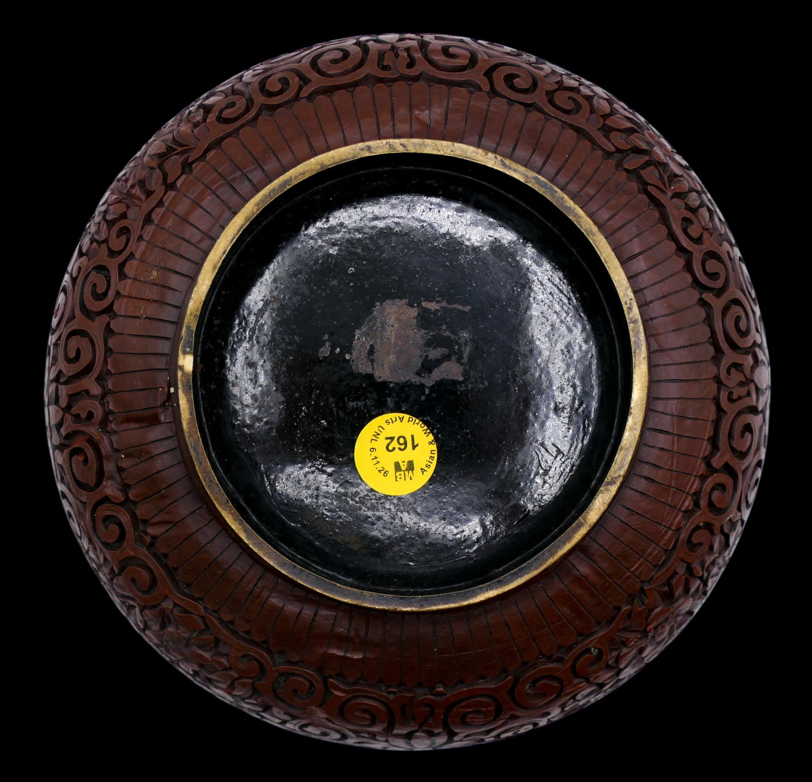 Antique Chinese Cinnabar Round Table Box - 5