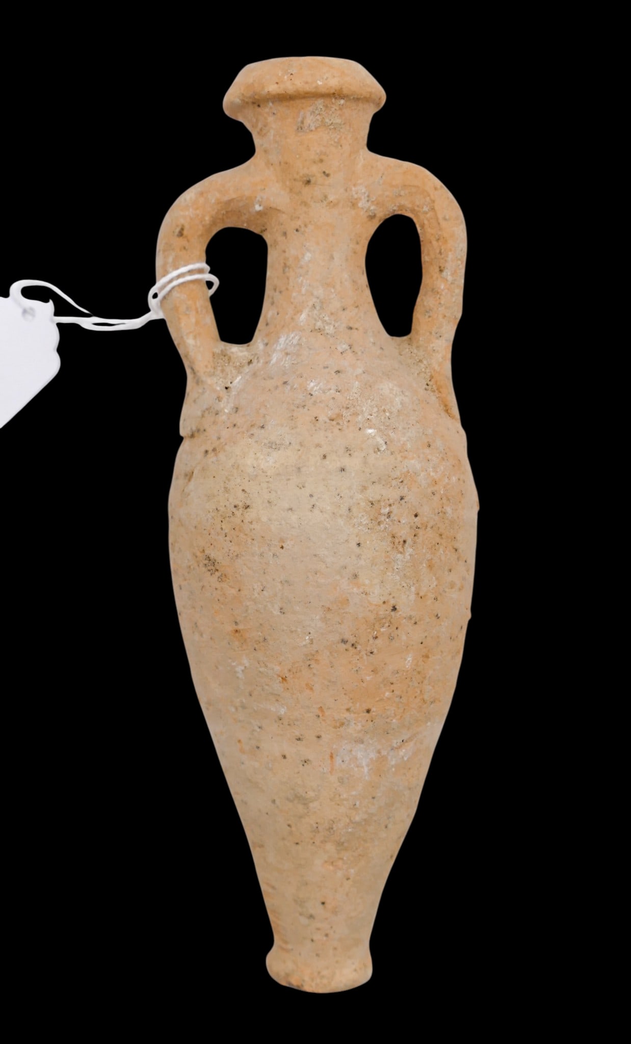Ancient Greek Terracotta Table Amphora: Ancient Greek Terracotta Table Amphora 7.75". Slice chip to top edge. Overall excellent condition. 1st century BCE/CE.