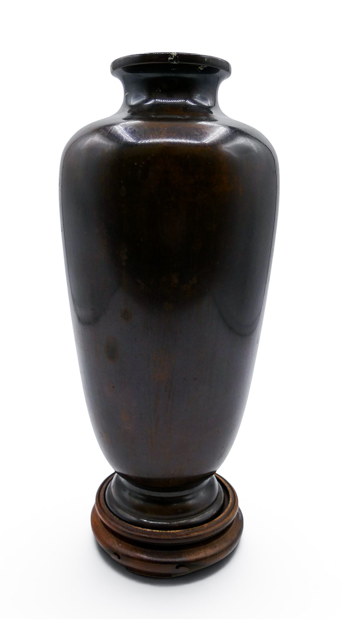 Old Japanese Lacquered Bronze Vase on Stand - 2