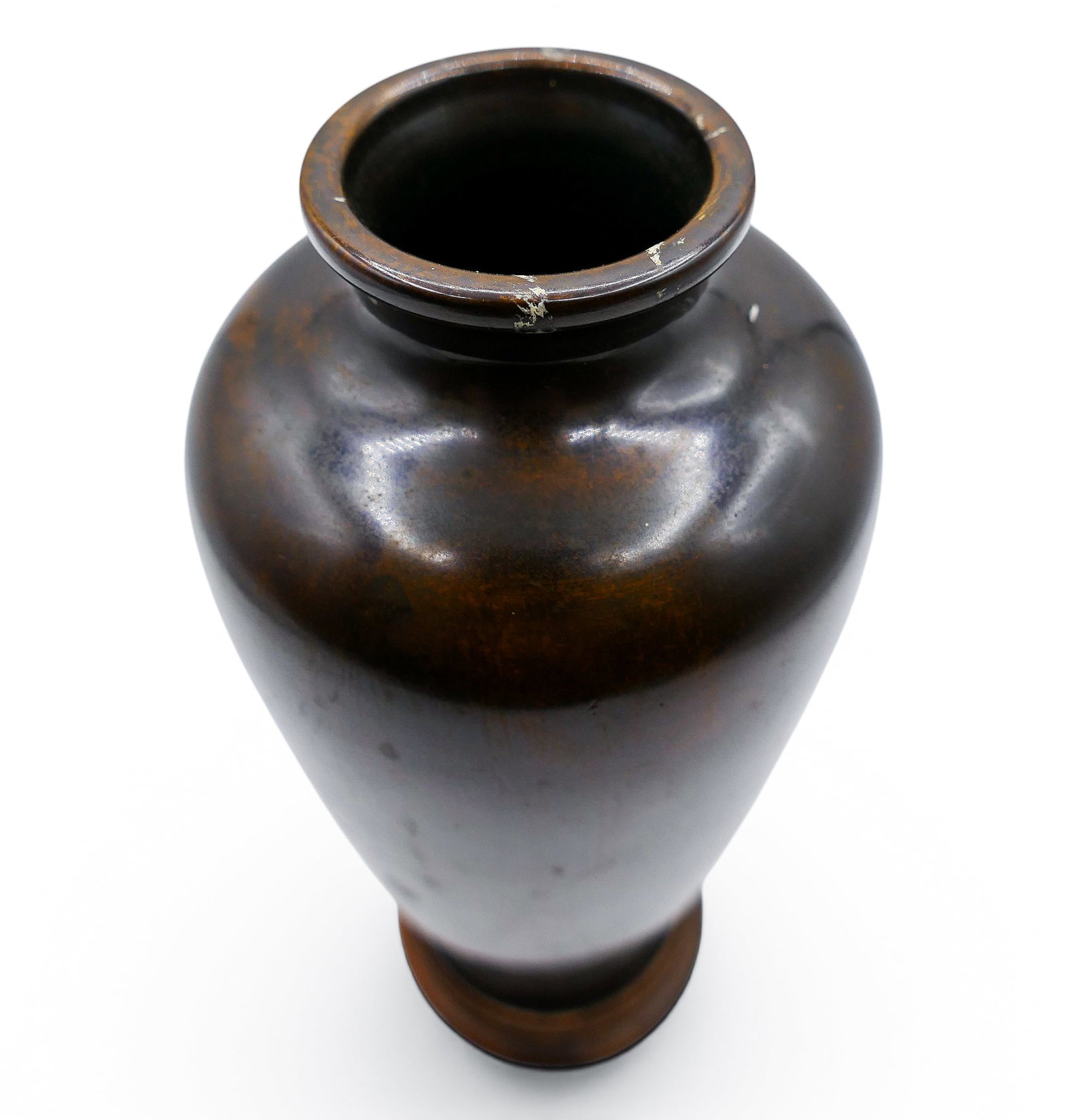 Old Japanese Lacquered Bronze Vase on Stand - 4