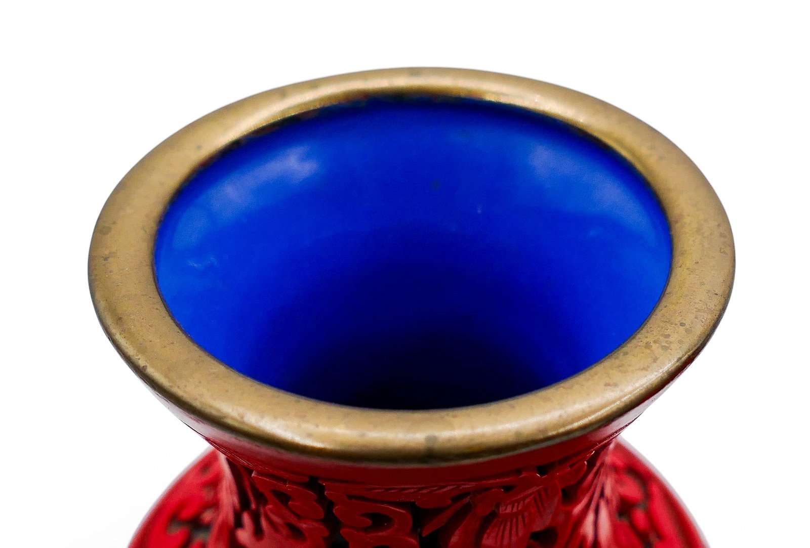 Pair Chinese Two-Color Cinnabar Vases on Stands - 4