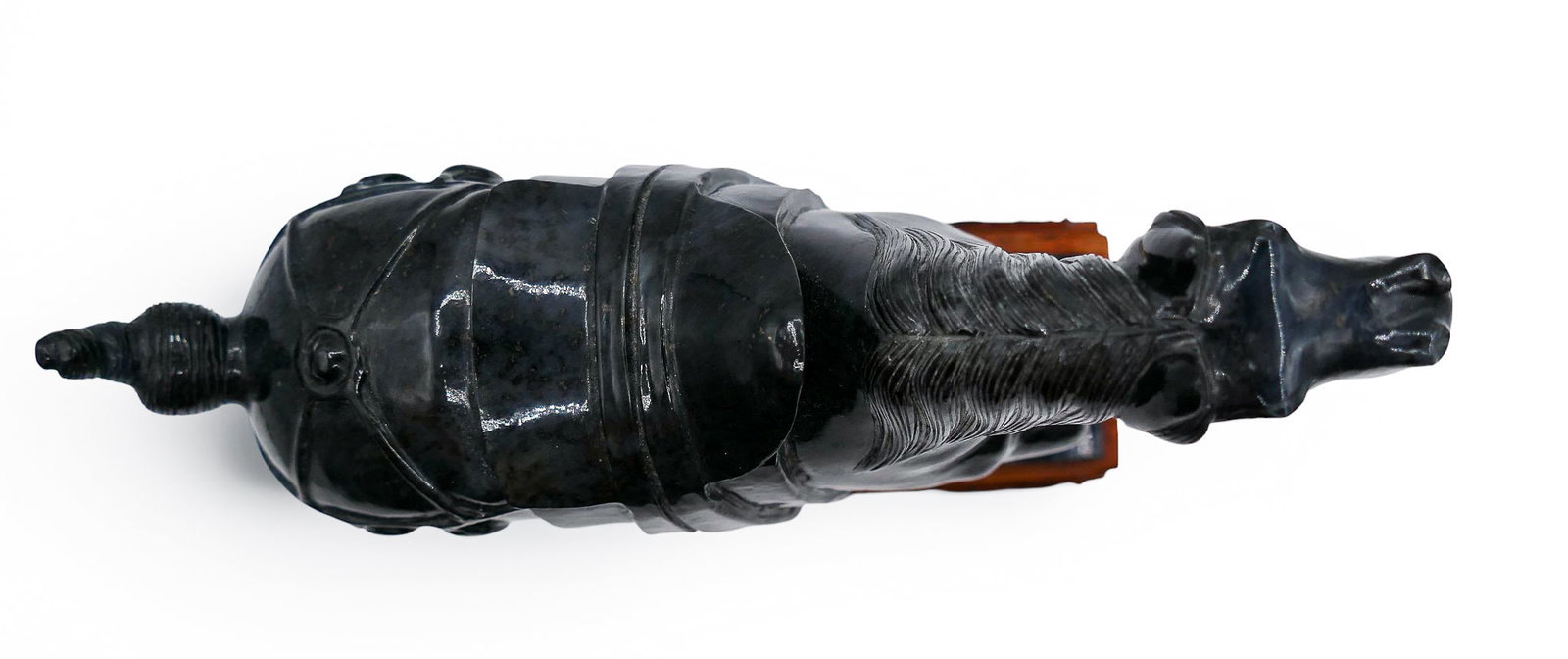Chinese Black Jade Rearing Horse on Stand - 5