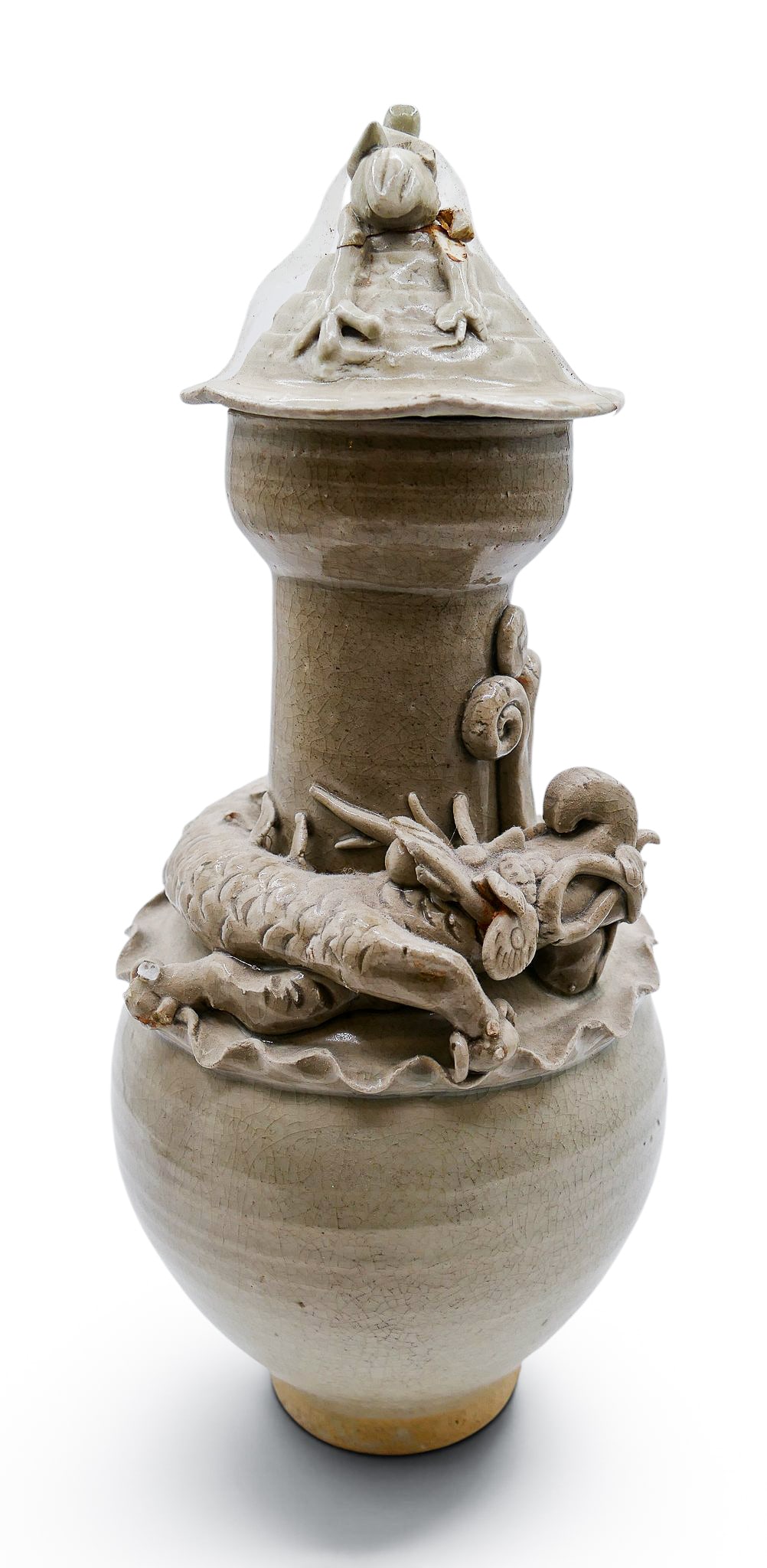 Chinese Song Ceramic Funerary Urn with Cover - 2