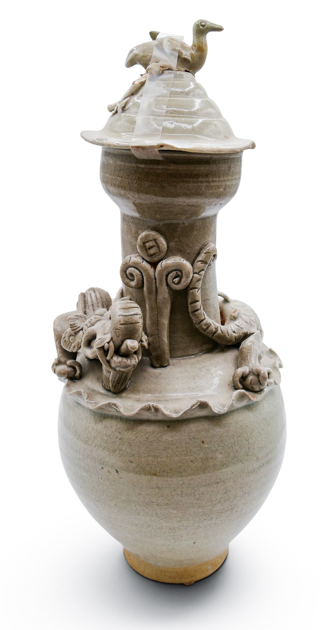 Chinese Song Ceramic Funerary Urn with Cover - 3