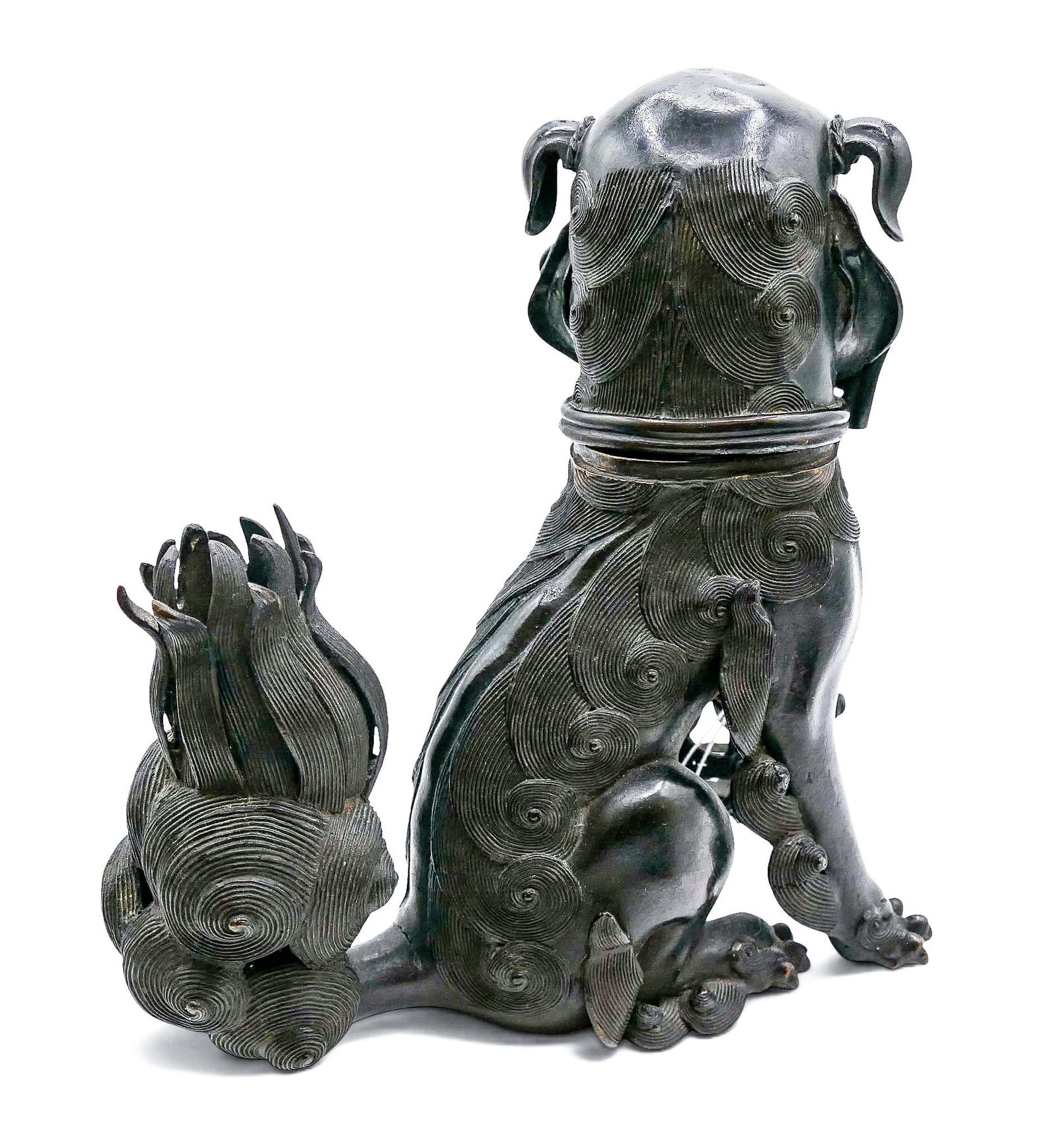 Antique Japanese Bronze Shishi Foo Lion Figural Incense Burner - 2