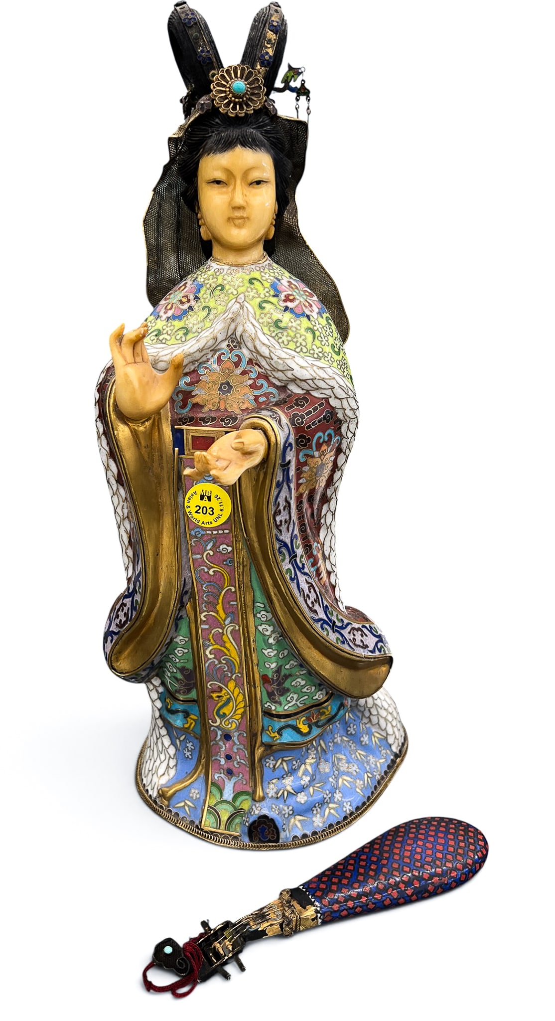Chinese Cloisonne Guanyin with Instrument Figure (1 of 7)