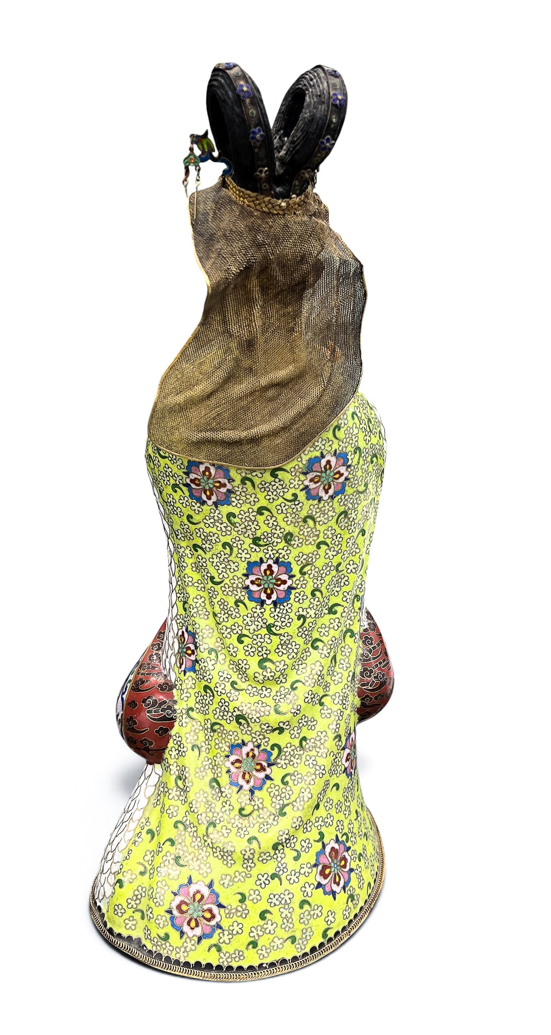Chinese Cloisonne Guanyin with Instrument Figure - 3