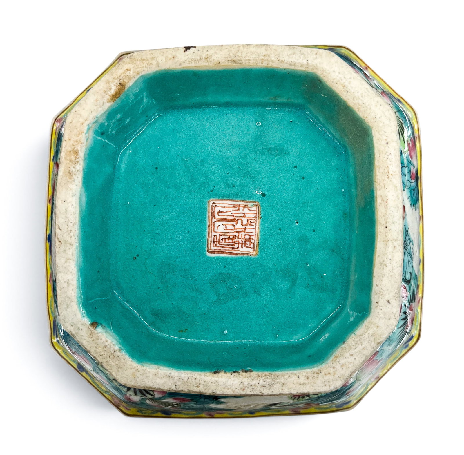 Chinese Tongzhi Porcelain Crane and Lotus Square Bowl - 7