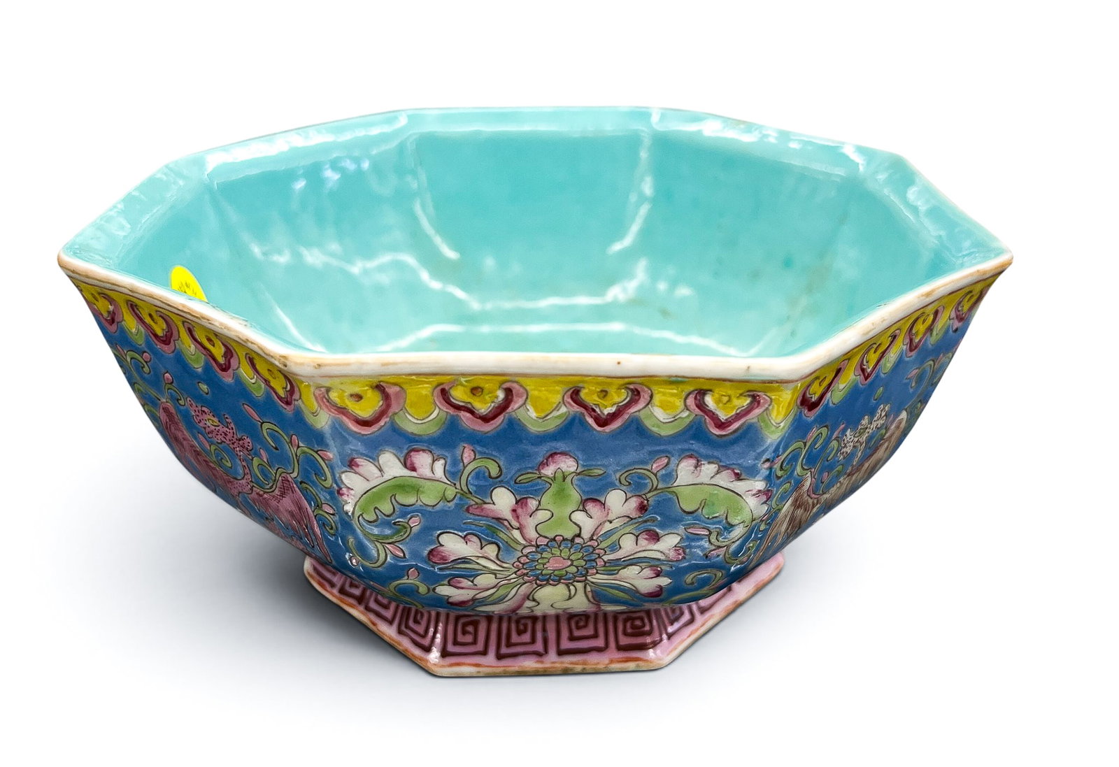 Antique Chinese Mythical Beasts Octagonal Porcelain Bowl - 3