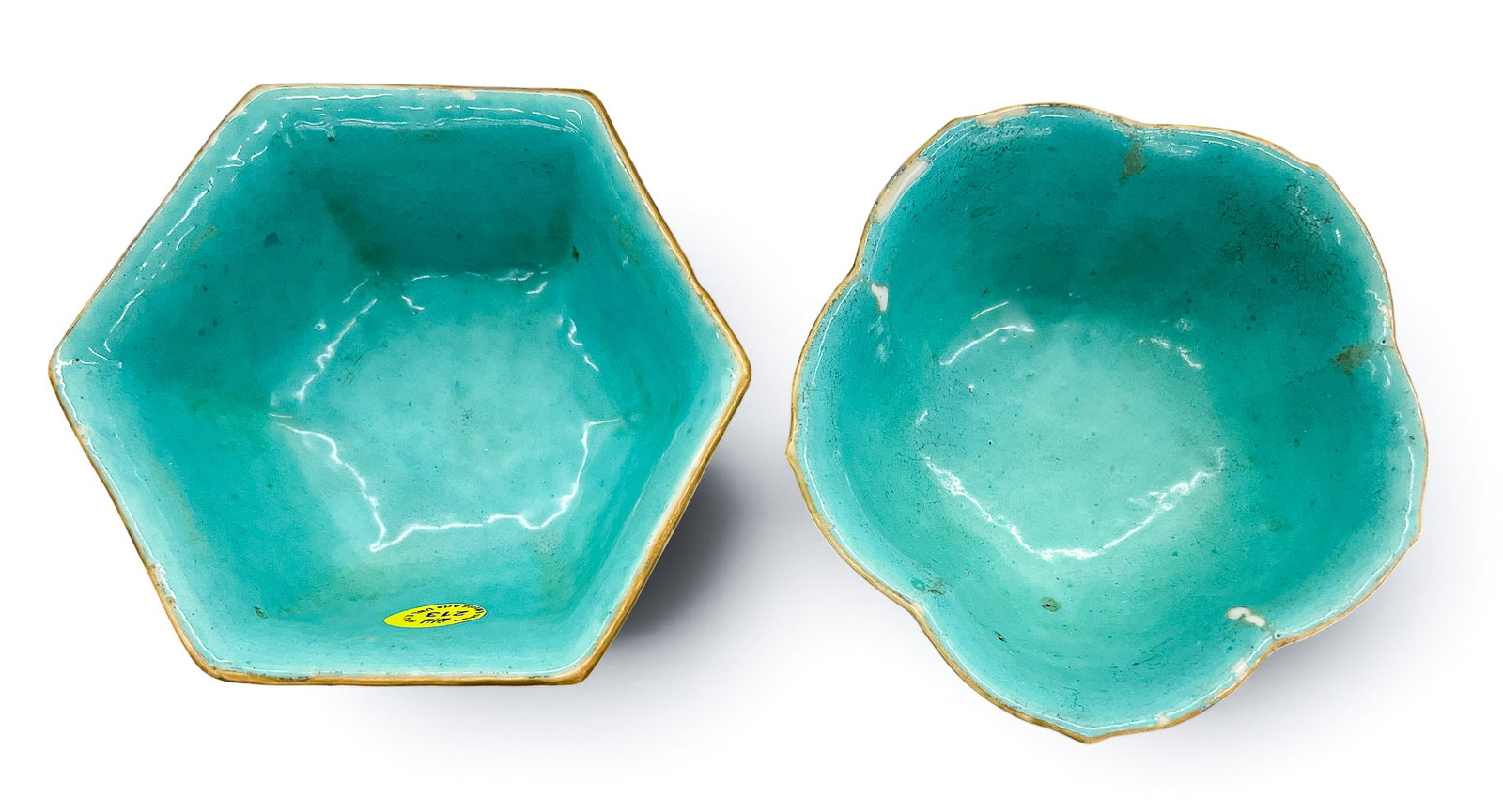 2pc Antique Chinese Porcelain Small Cricket Bowls - 4