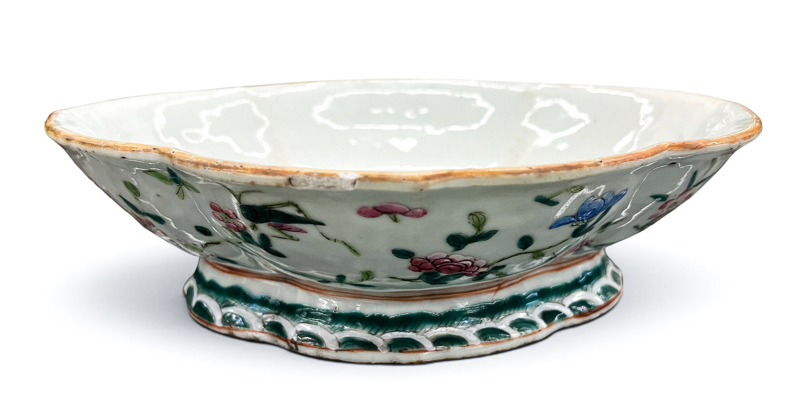 3pc Antique Chinese Porcelain Pedestal Dish and Bowls (1 of 12)