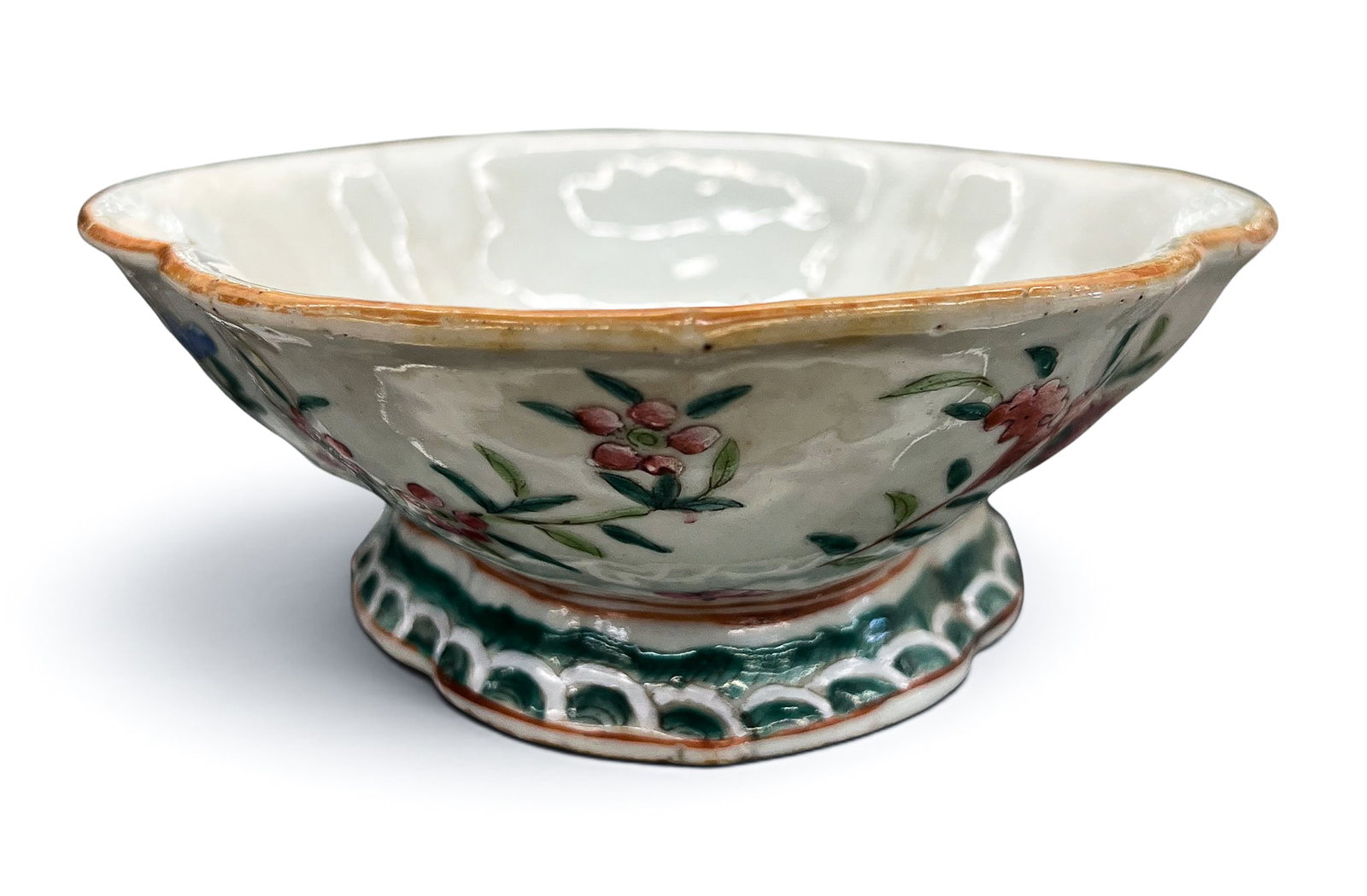3pc Antique Chinese Porcelain Pedestal Dish and Bowls - 2