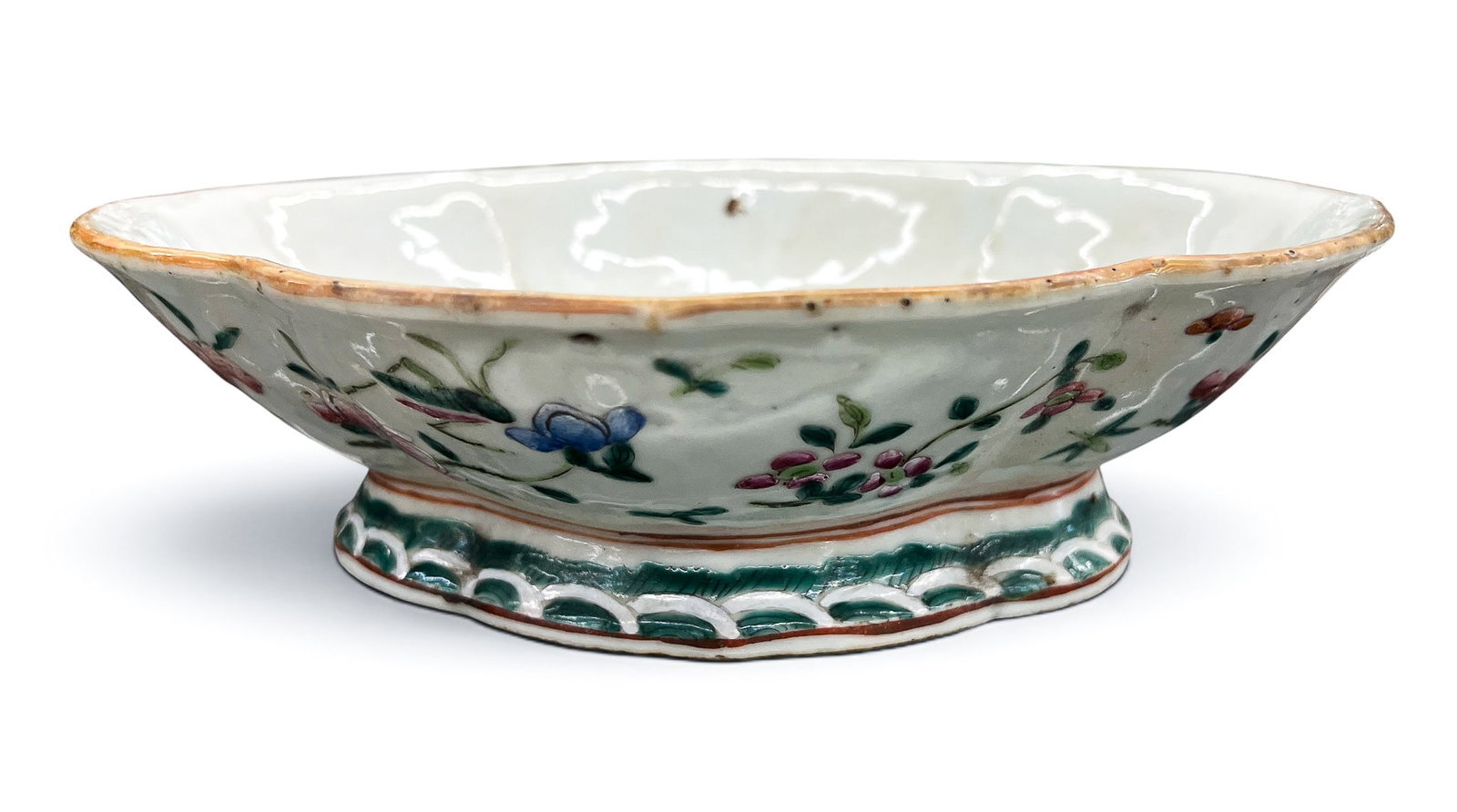 3pc Antique Chinese Porcelain Pedestal Dish and Bowls - 3