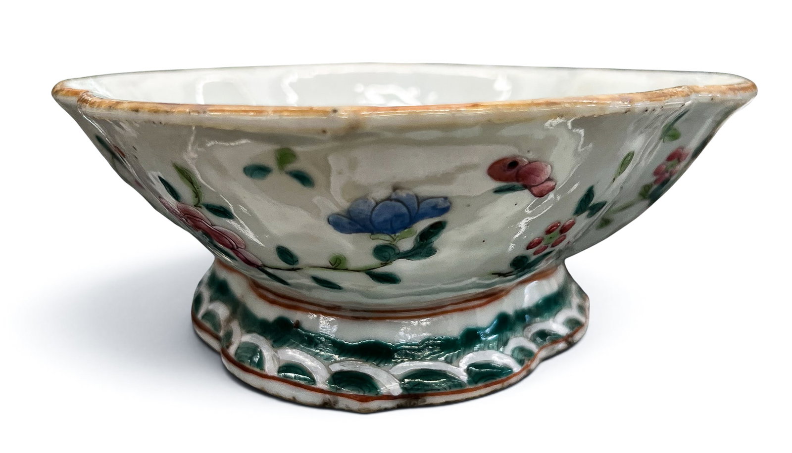 3pc Antique Chinese Porcelain Pedestal Dish and Bowls - 4