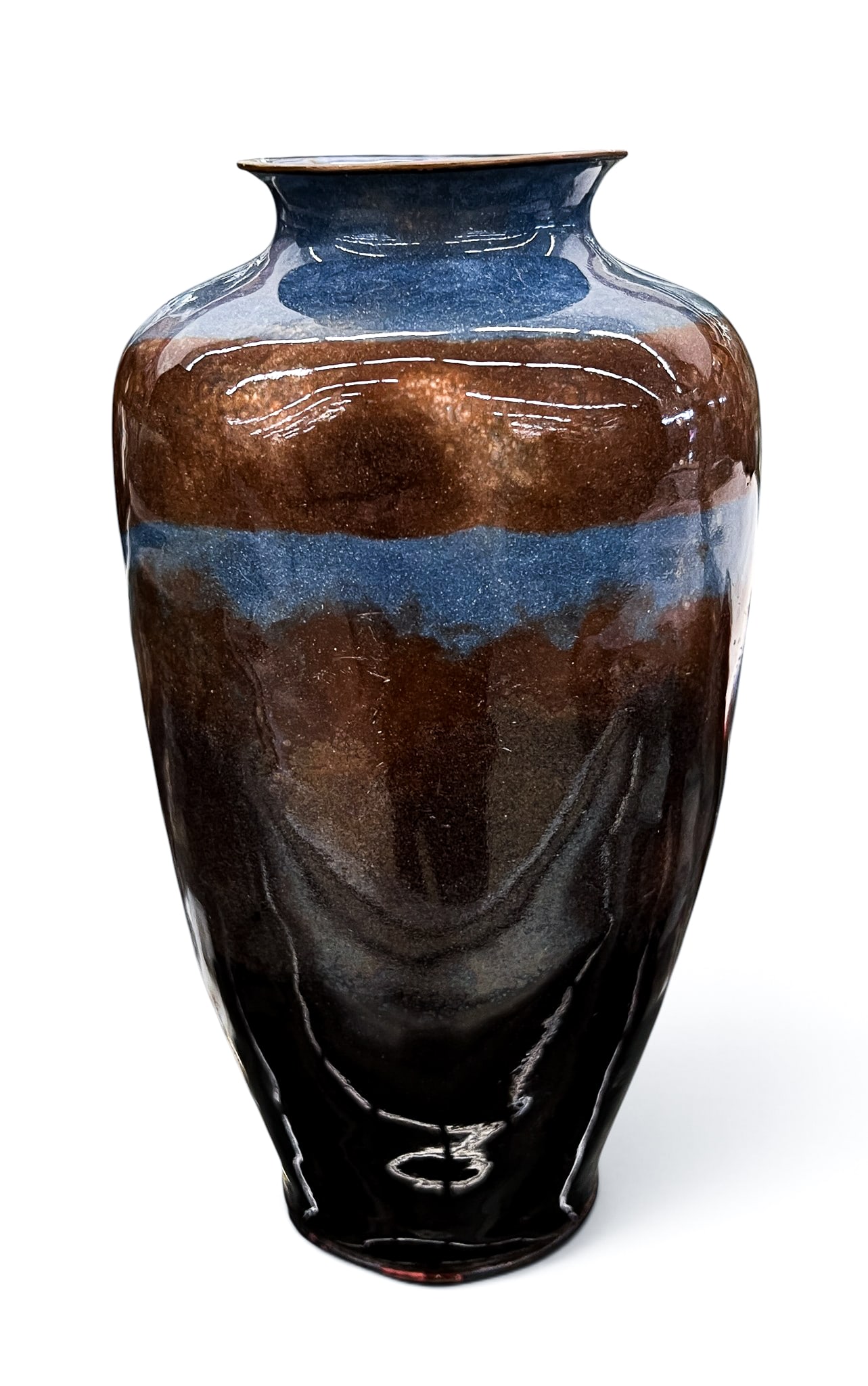 French Art Deco Cloisonne on Copper Art Vase - 2