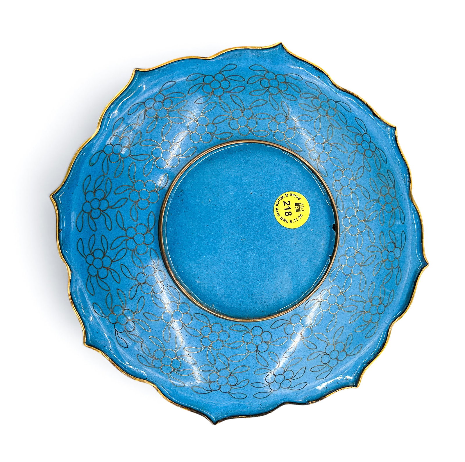 Chinese Phoenix Foliate Rim Cloisonne Dish - 2