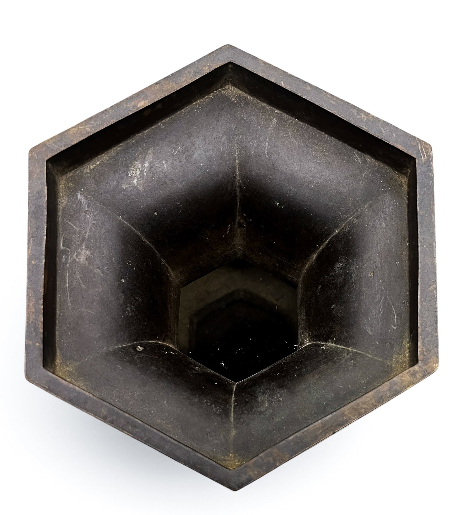 Antique Chinese Bronze Archaic Handled Altar Vase - 6