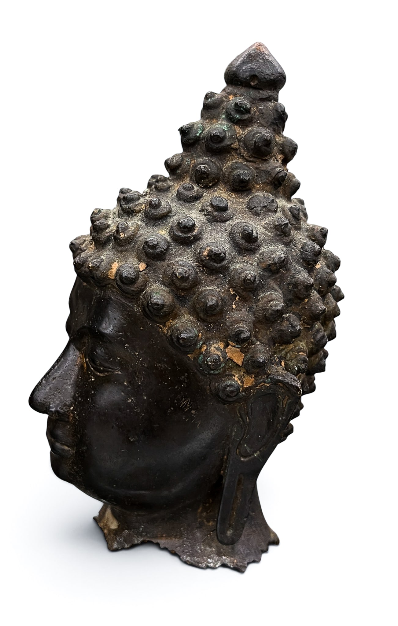 Old Thai Bronze Buddha Head Fragment (1 of 5)