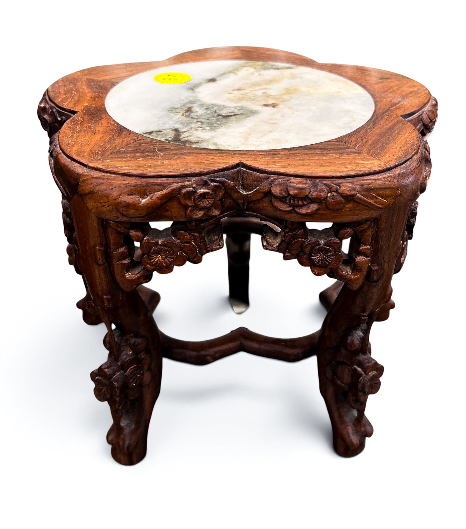 Old Chinese Carved Rosewood Prunus Stand (1 of 5)