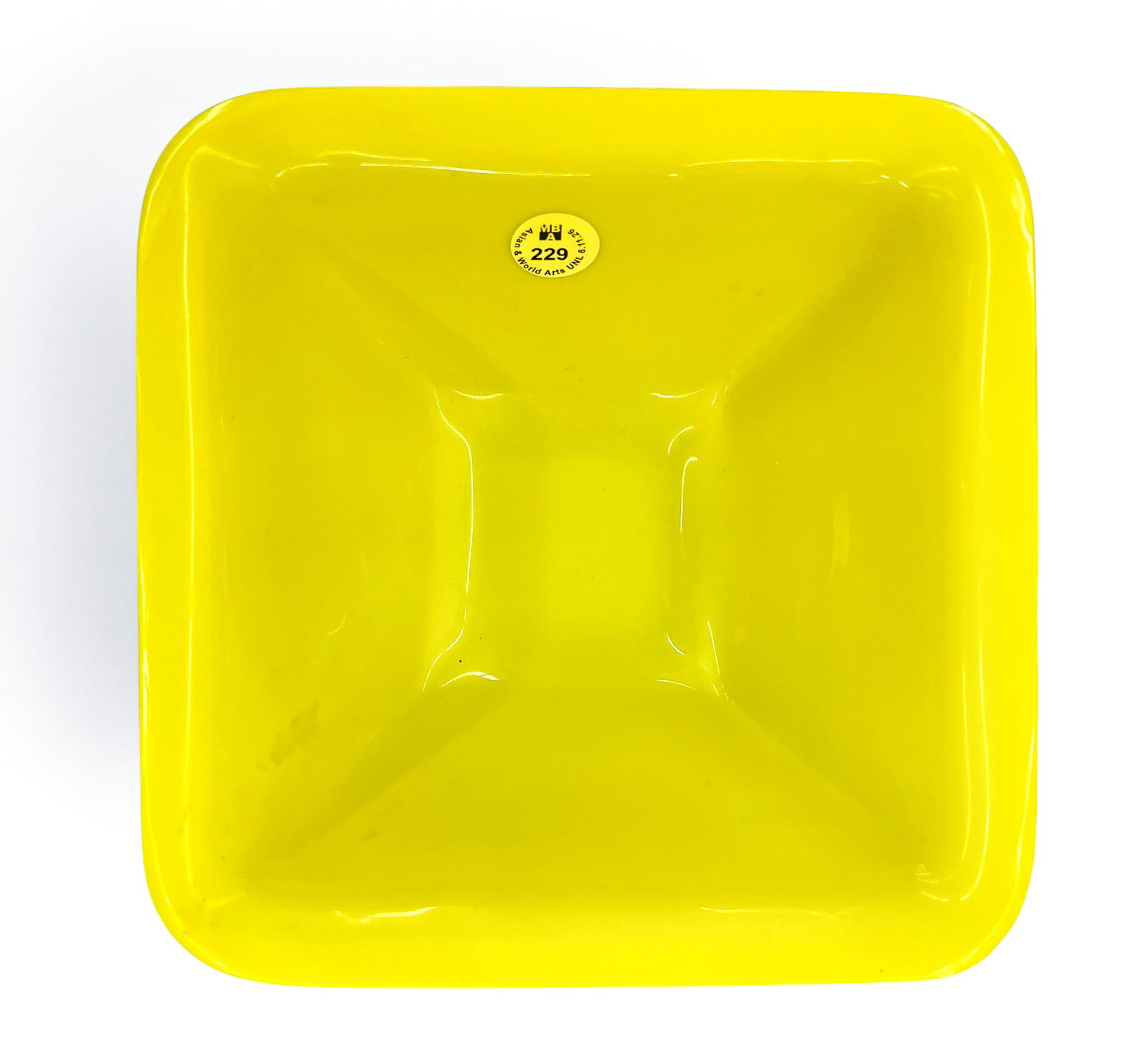 Old Chinese Peking Glass Yellow Flower Bowl on Stand - 5