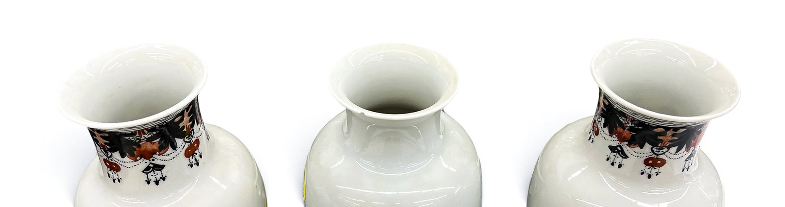3pc Old Chinese Eggshell Porcelain Vases - 3