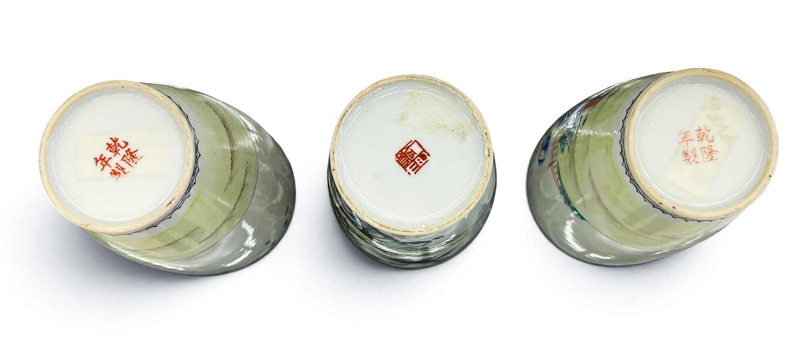 3pc Old Chinese Eggshell Porcelain Vases - 5