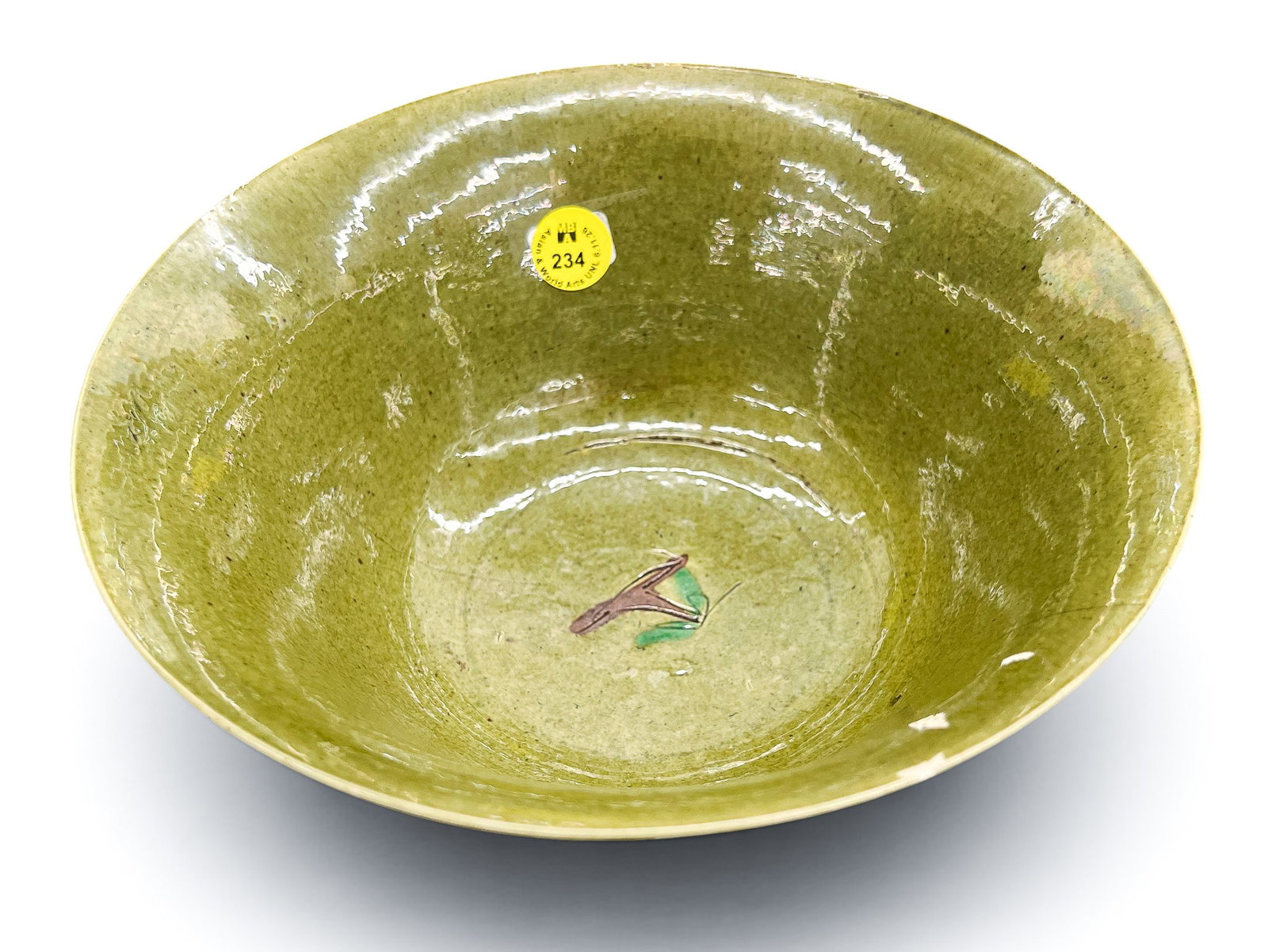 Antique Chinese Green Glazed Brinjal Bowl - 3