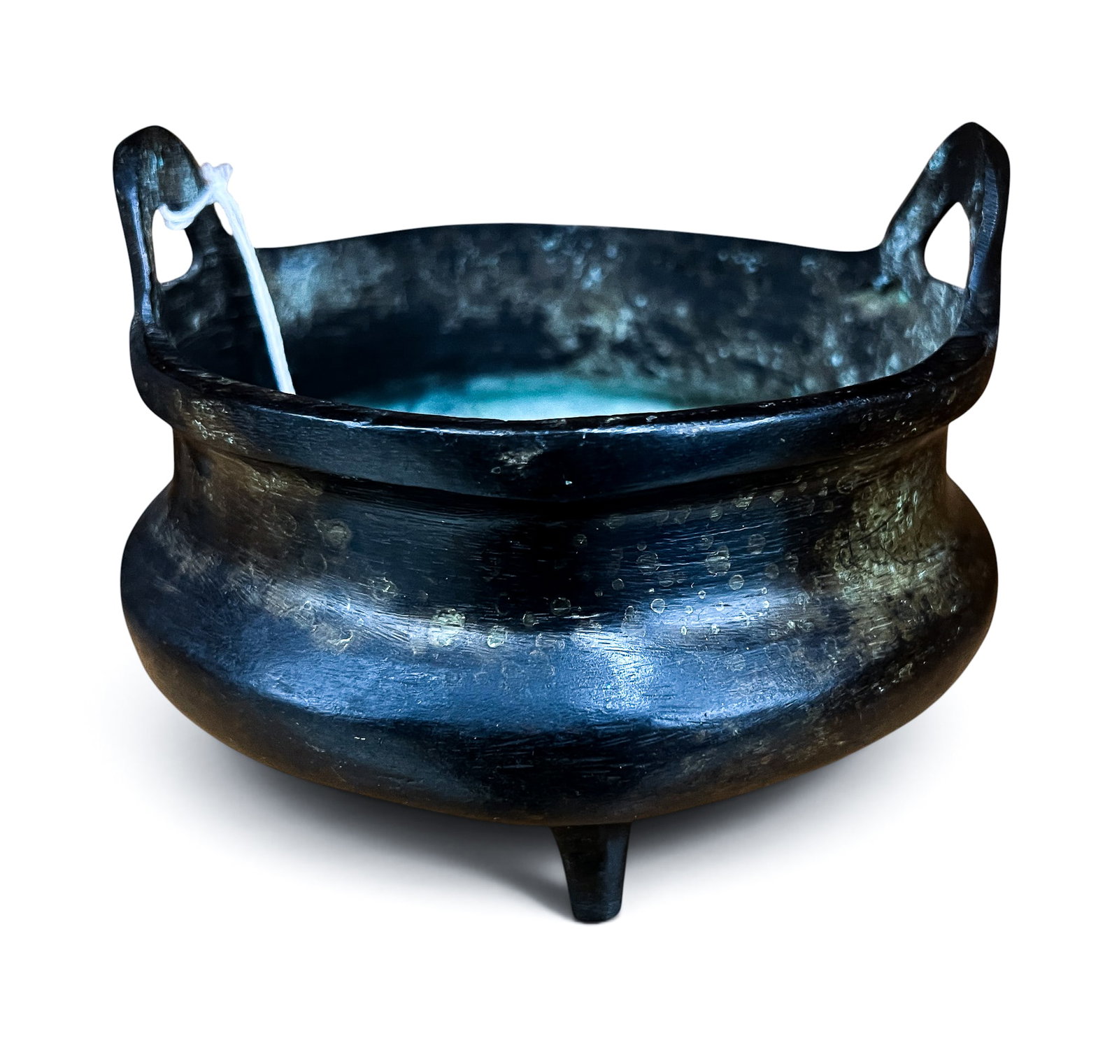 Old Chinese Bronze Handled Tripod Censer - 2