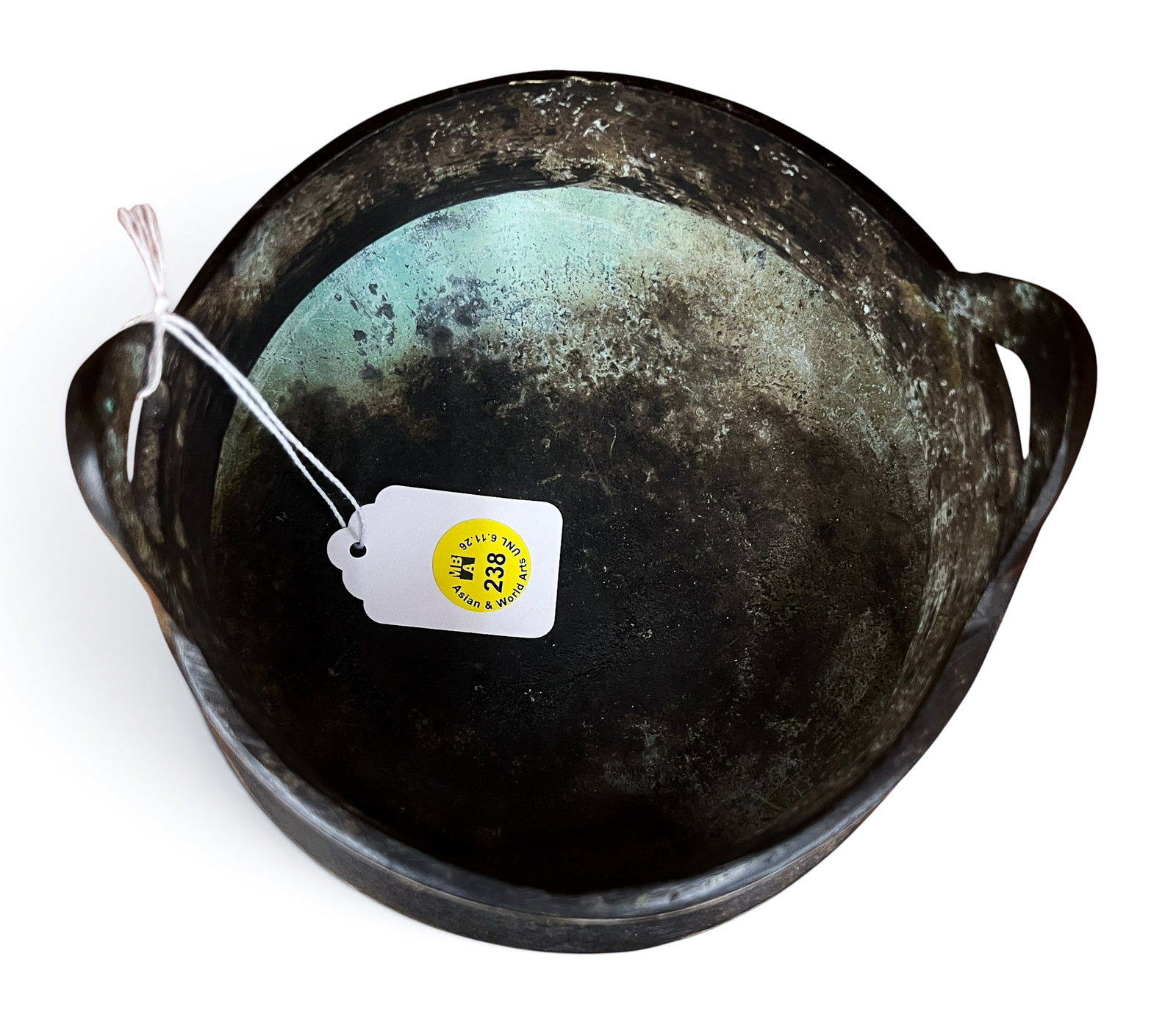 Old Chinese Bronze Handled Tripod Censer - 3