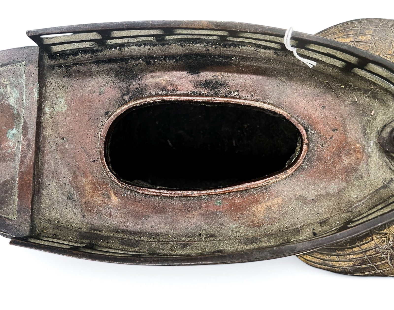 Old Japanese Bronze Phoenix Boat Koro Censer - 5
